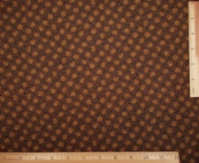 Cotton Fabric 1 Yard Brn Floral on Dk Brown Autumn Glory Thimbleberries RJR Vtg