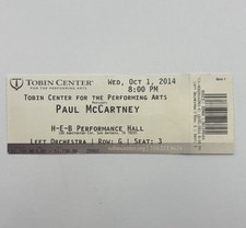 PAUL McCARTNEY 2014 Tobin Center Concert Unused Ticket BEATLES October 1 Texas