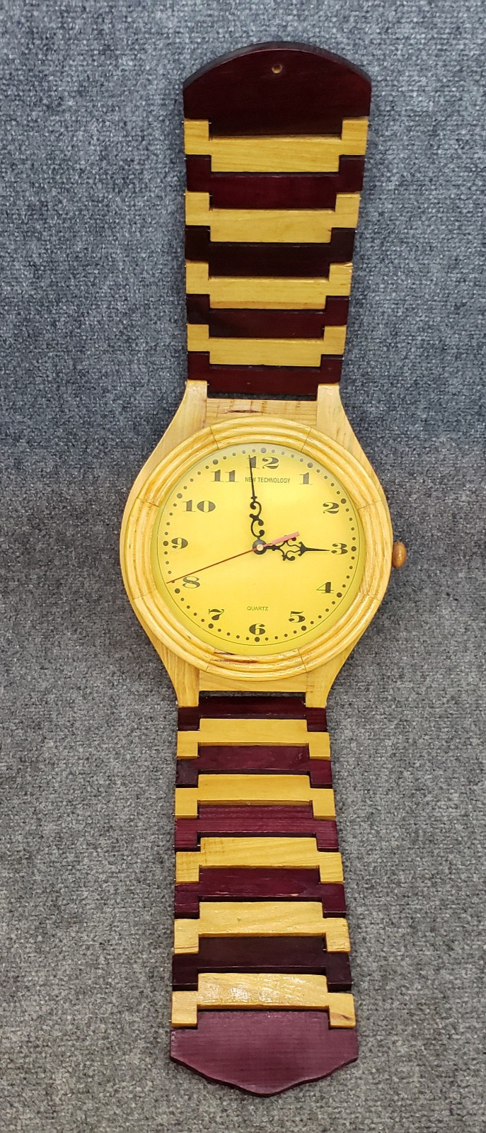 Oversized Jumbo large New Technology quartz wooden wall clock 33" Long