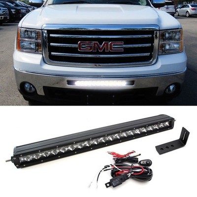 100W 20'' LED Light Bar w/ Lower Bumper Bracket, Wiring For GMC 1500, 2500/3500HD