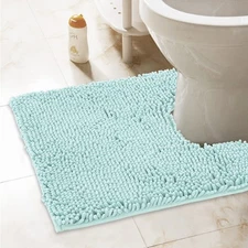 Non-Slip Shaggy Chenille Toilet Contour Bathroom Rug with Water Absorbent, 24...