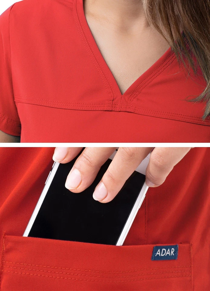 Adar Pro Scrubs For Women - Sweetheart V-Neck Scrub Top - Image 4 of 4