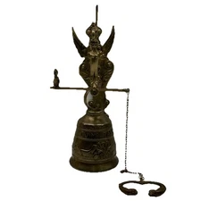 Vintage Brass Bell “Whoever Touches Me Hears My Voice” Latin - From Europe VGC