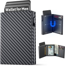 Wallet for Men, Minimalist Wallets with Cash Pocket 9-13 Cards, ID Window