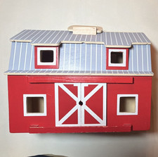 Melissa  Doug Fold  Go Barn Wooden Pretend Play Toy Playset Ages 3 
