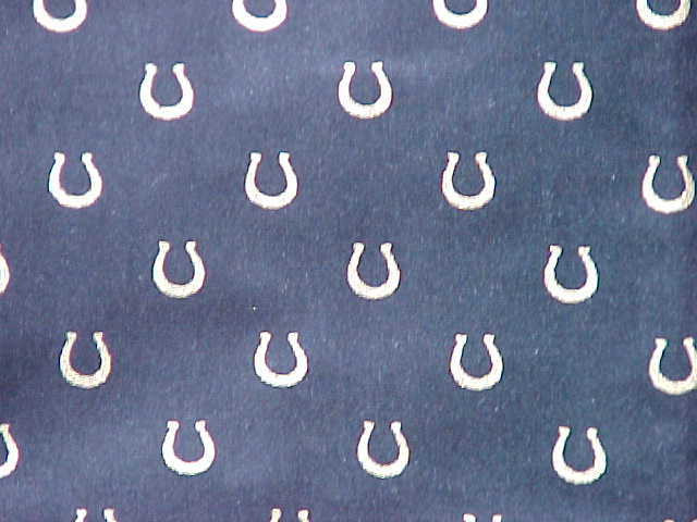 GOLD HORSE SHOES ON BLACK COTTON FABRIC GR8 4 HORSE LOVERS QUILT & CRAFTS 1 YARD