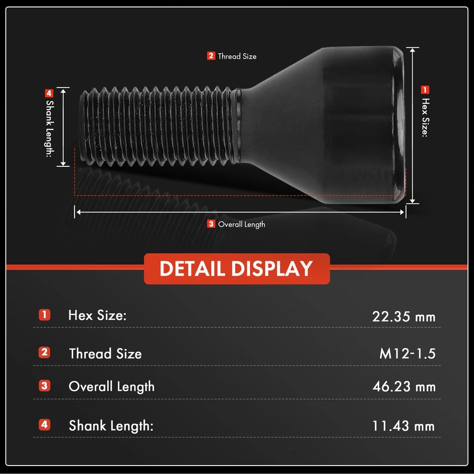 Nuevo 5x Tuerca de rueda M12-1.5 para BMW E30 F20 E46 F30 E90 E60 328i xDrive 528i Foto 2 de 4