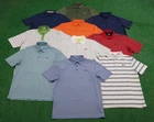 LOT OF 10 Under Armour Short Sleeve Striped Performance Polo Shirts Size Medium