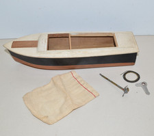 Vintage Wood MODEL BOAT Parts Lot STERLING? J...