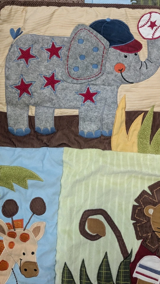 Juego de ropa de cama para cuna de bebé Lambs & Ivy Jungle Safari equipo deportivo - 5 piezas Foto 4 de 4