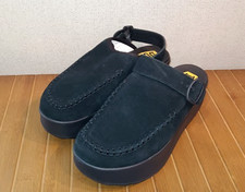 Hey Dude Delray Black Suede Platform Clogs Woman  s Size 10 Casual Slip On Shoes