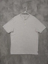 American Eagle Shirt Mens Large Tall Gray Henley Super Soft Short Sleeve