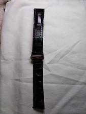 TAG HEUER 18MM BLACK LEATHER STRAP WITH STAINLESS STEEL BUCKLE