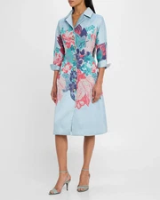 Rickie Freeman for Teri Jon Jacquard Floral Coat Dress size:10 $800 NWT