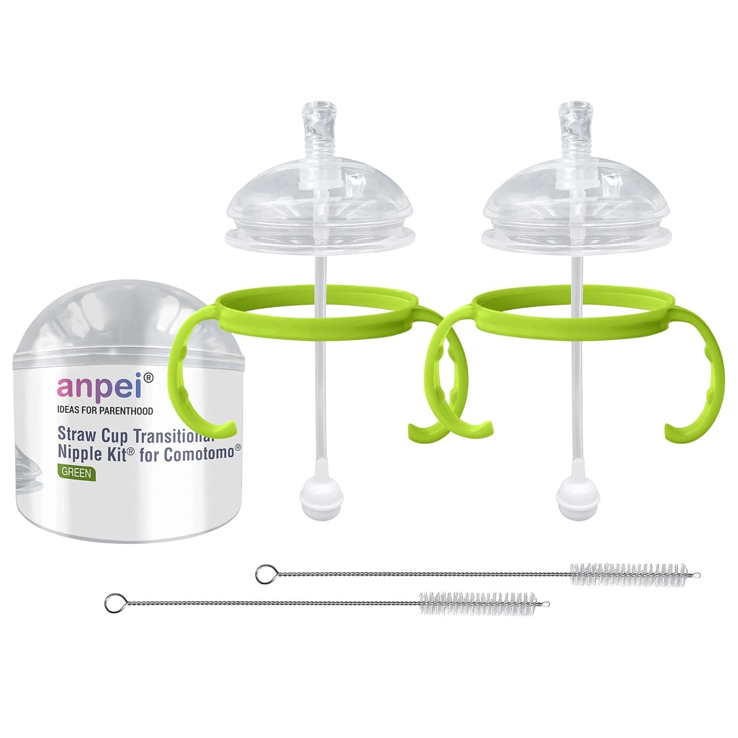 Straw Transition Cup Kit for Comotomo Baby 6 Piece Set, Nipp