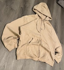 Cream and tan zip-up hoodie