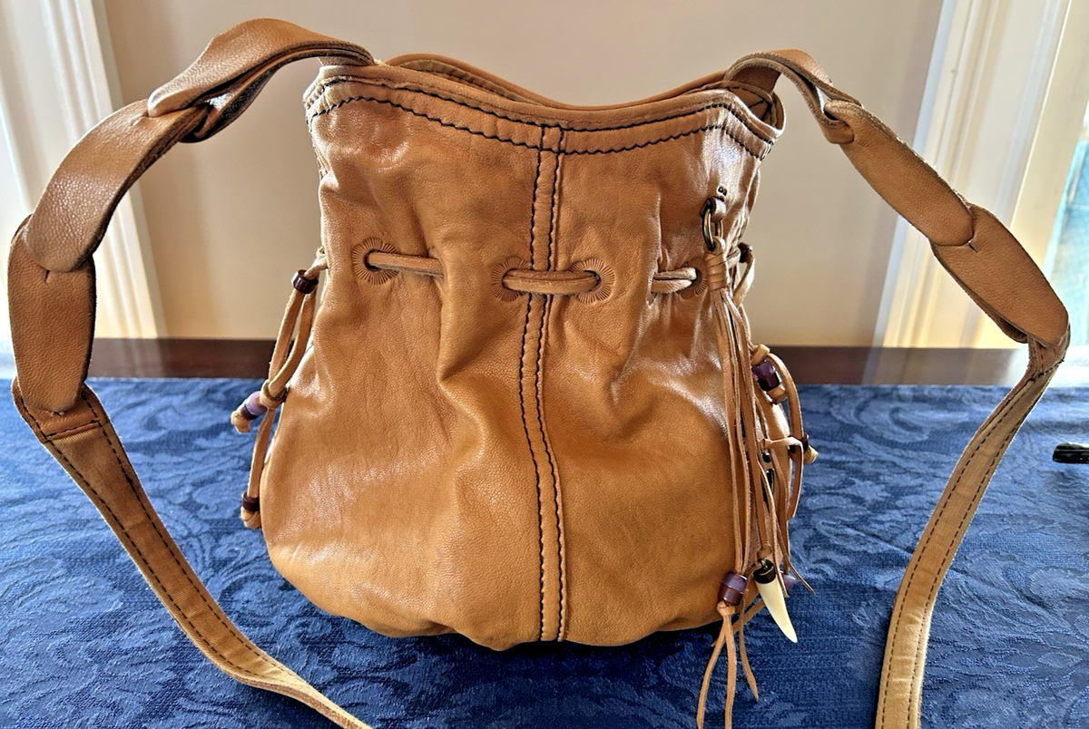 Lucky brand Tan Leather Drawstring Backpack WAXED CANVAS BACKPACK | Lucky Brand main image 4