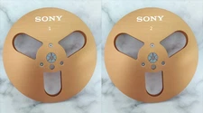 One Pair 7'' SONY Tape Reel gold   Aluminum for Reel to Reel Empty Take up Reel
