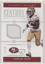 2017 National Treasures Century Materials Holo Silver 17/25 Carlos Hyde #2 5x8