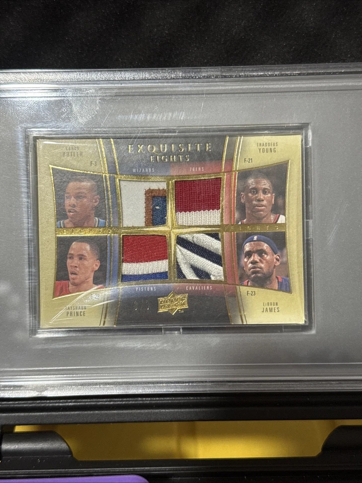 2009 Upper Deck Exquisite Eights Patch /3 PSA 7 LeBron James Prince Butler Young - Image 3 of 4
