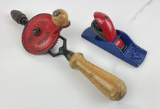 Vintage Stanley Champion Tool  Hand Drill Made in England Block Plane Wood work