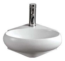 Whitehaus WHKN1137 Isabella Oval White Porcelain Wall Mounted Bath Sink