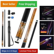 Stecca stecca da piscina in fibra di carbonio con custodia, 2 pezzi 58 pollici bassa deflessione professionale...