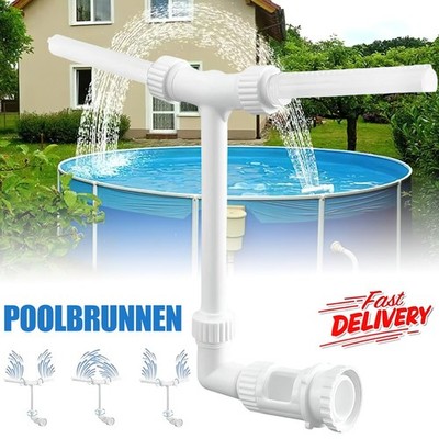 Wasserbrunnen Dual Spray Einstellbarer Pool Wasserfall Brunnen +Adapter