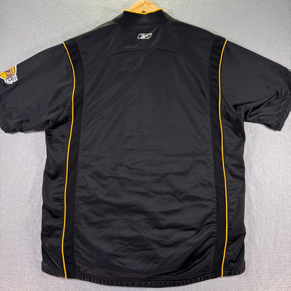 Chaqueta de calentamiento vintage de Los Angels Lakers para hombre grande negra NBA Reebok ropa deportiva Foto 2 de 4
