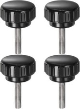 uxcell 4pcs Knurled Clamping Knobs M5 x 20mm Metric x x 25mm, Black