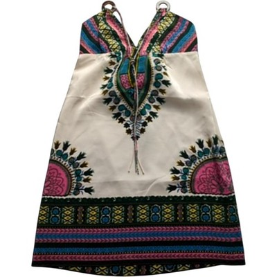 Tibi Kleid Damen klein Seide knielang bunt Bohemian Ethno Print 