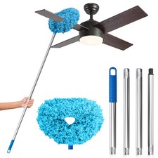 Ceiling Fan Cleaner Duster, Reusable Microfiber Duster with Extension Pole, 13 t