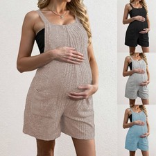 Womens Overalls Maternity Rompers Summer Jumpsuit Pregnancy Dungarees Play-suits