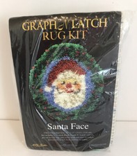 Vintage Latch Hook Rug Kit 37833 Santa Face By CMG 13x13 New  Sealed