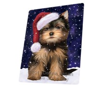 Let it Snow Christmas Yorkshire Terriers Dog Woven Throw Sherpa Blanket T143