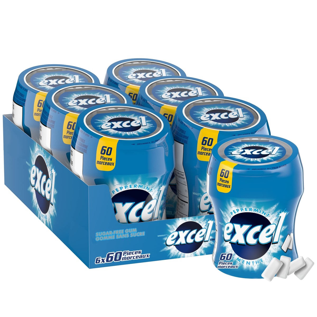 EXCEL Peppermint Flavoured Sugar Free Chewing Gum 60 Pieces 6