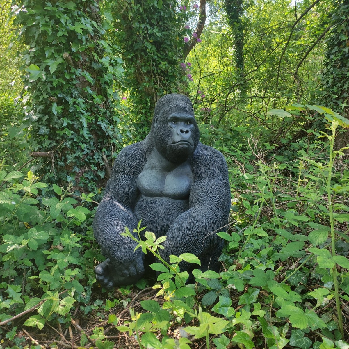 SNKR☆GORILLA Vivid Arts Large Real Life Sitting Gorilla Resin Ornament | XRL