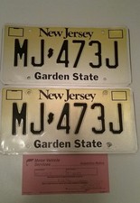  1996 NJ License Plates w/Rare Orig Pink Ins -Michael Jackson-Thriller-MJ 473J 