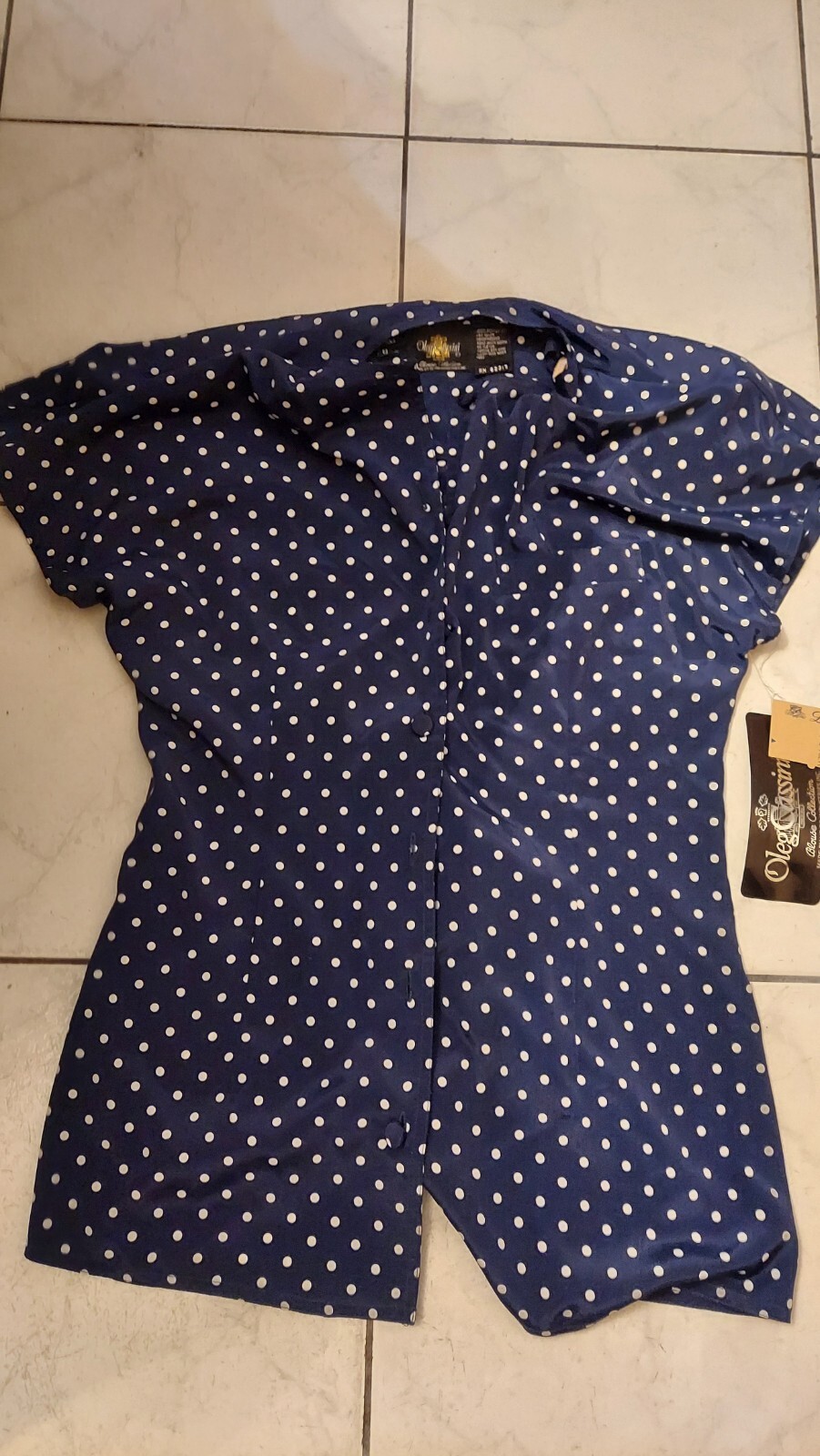 NWT Vintage OLEG CASSINI Blouse Sleeveless Button Top Dressy Rare From  80's Y2K