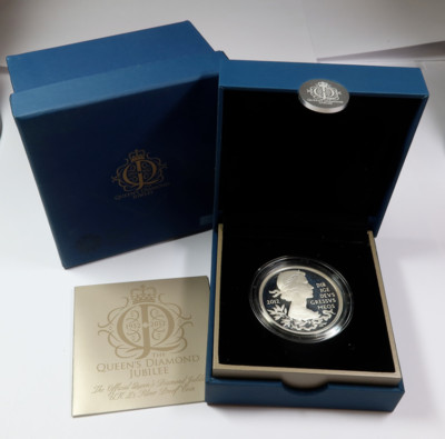 1952-2012 - UK 5 Pound Silver Queens Diamond Jubilee Proof w/ Box