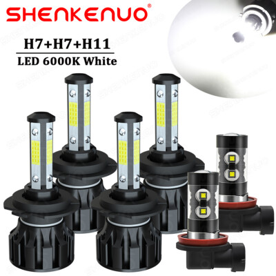 For Hyundai Kona 2018-2020 White LED Headlight Hi-Lo Beam Fog Light Bulbs Kit 6x