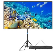 80" Projector Screen with Stand Height Adjustable Portable Home Outdoor Cinema