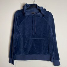 J. Crew Women s Blue Velvet Hoodie Size Small NWT