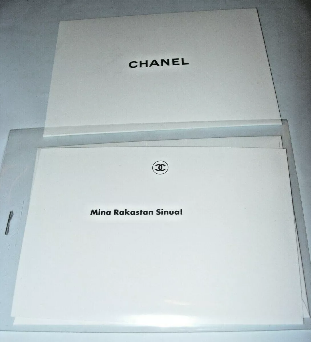 I LOVE YOU! new Authentic CHANEL White gift note Card & Envelope 3 3/4  x 5 1/4