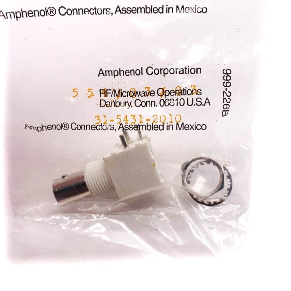Amphenol RF 31-5431-2010 RF Coaxial BNC Connector Right Angle Jack 50 Ohms 1 GHz - Image 4 of 4