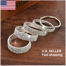 Women Bling Crystal Rhinestone Stretch Elastic Bracelet Bangle Wristband Jewelry