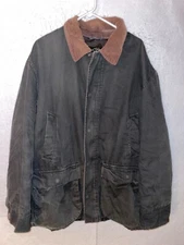 VTG Banana Republic Denim Chore Barn Lined Jacket Corduroy Men's L heavy warm