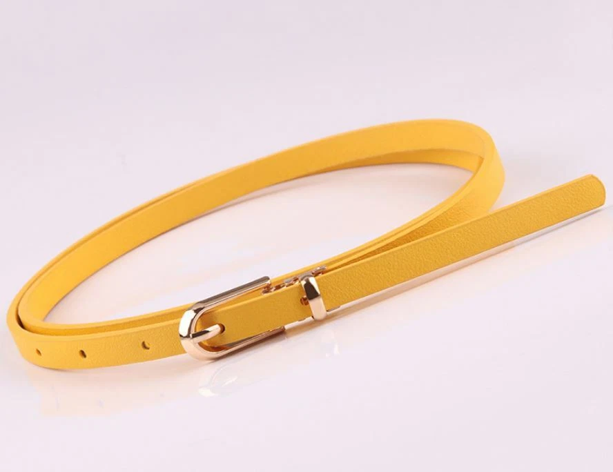 Ladies Slim Fashion Waist Belt Dress Access Thin Shiny Skinny PU Leather Women - image 2 of 4