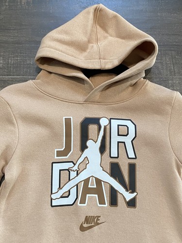 Jordan Kids Size 7 Sport DNA Fleece Pullover Hoodie - Beige - Picture 4 of 6