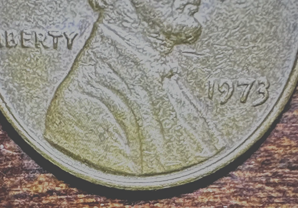 1973 ,3.06Grams Very Fine ,Error L in Liberty Extra Heavy Thick Rim - Image 3 of 3